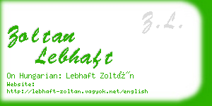 zoltan lebhaft business card